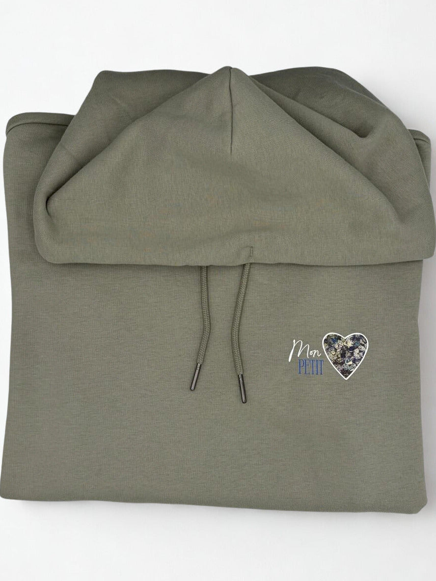 Hoodie  Mon Petit Coeur – Vert sauge