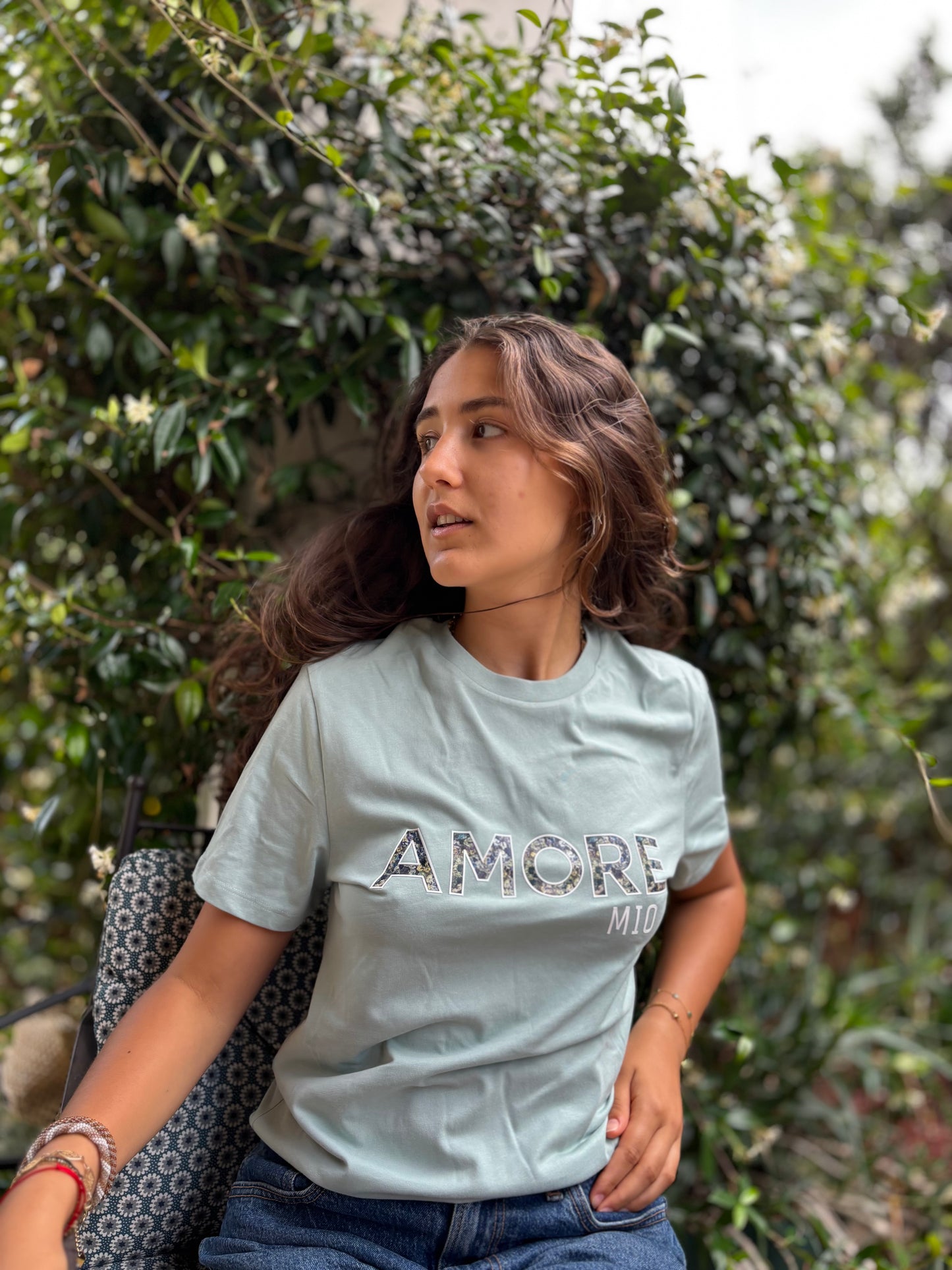 Tee-shirt AMORE MIO - Vert amande