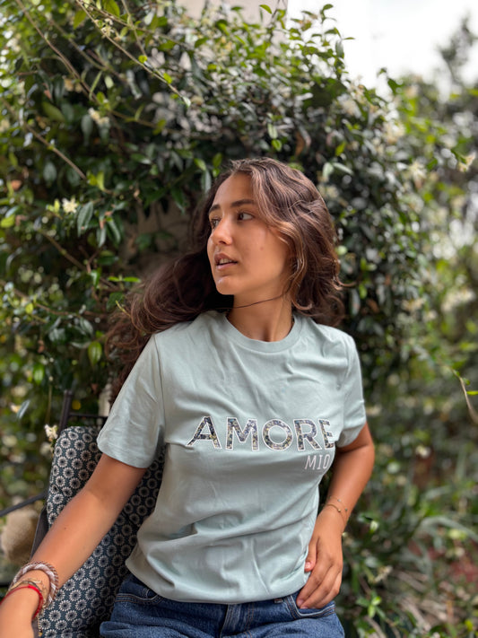 Tee-shirt AMORE MIO - Vert amande