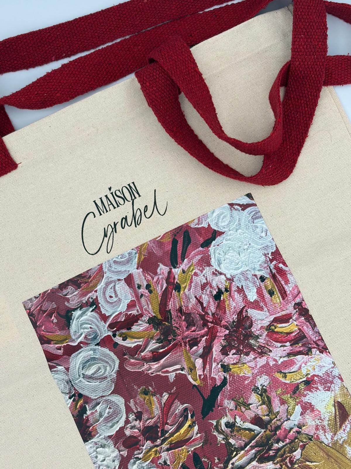 TOTEBAG EDITION LIMITEE CYRABEL SAKURA BORDEAUX