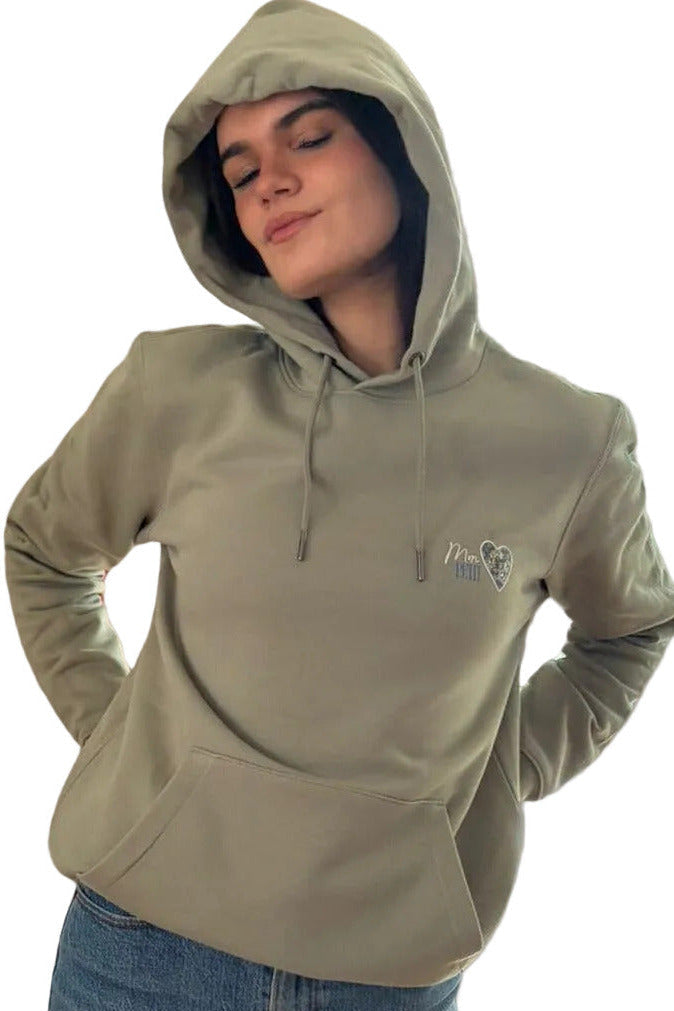 Hoodie  Mon Petit Coeur – Vert sauge